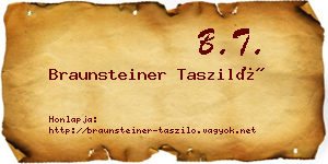 Braunsteiner Tasziló névjegykártya
